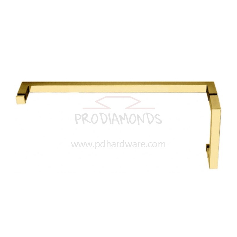 Gold Square shower door towel bars without washers