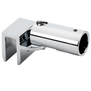 Adjustable Rail-Blind to Glass Round Shower Support Bar Connector