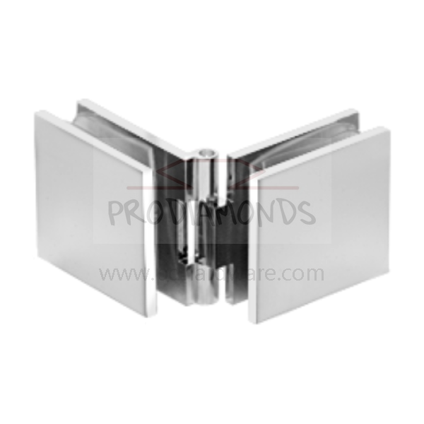 Polished Chrome Adjustable Square Glass to Glass Shower Clamp