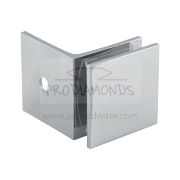 Square 90-Degree Wall Mount Glass Clamp With Large Leg