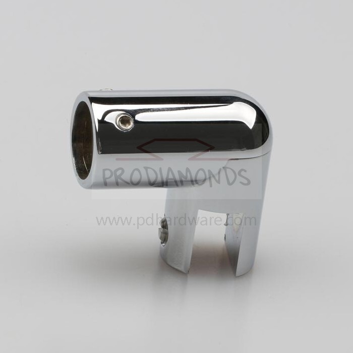 Adjustable Rail-Blind to Glass Round Shower Support Bar Connector