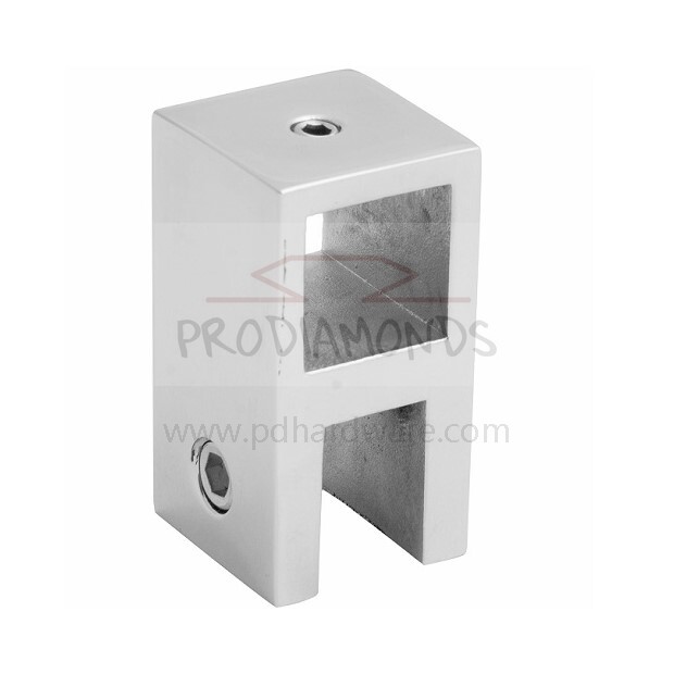 Fastening Rail-Through Glass 180° Square Shower Support Bar Connector