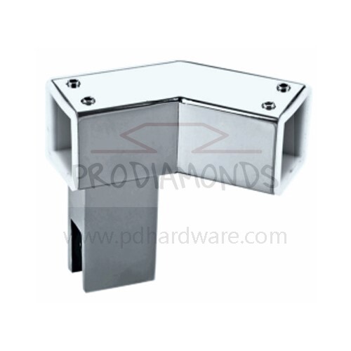 135°  Rail-Rail to Glass Square Shower Support Bar Connector