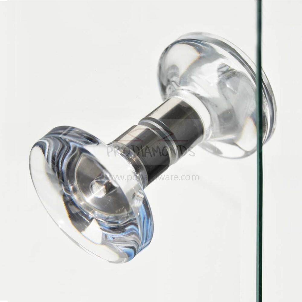 Round Acrylic Crystal Back-to-Back Shower Door Knob