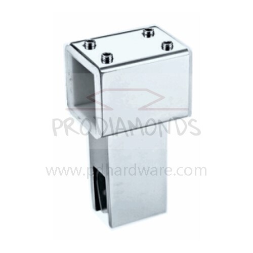 T-Shape Rail-Through Glass 180° Square Shower Support Bar Connector