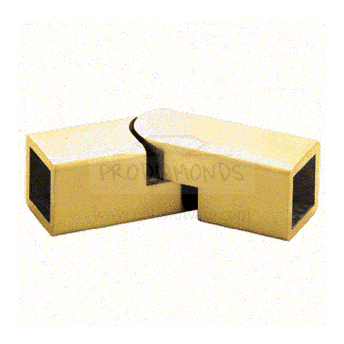 Gold Square Adjustable Rail-Rail Mount Shower Support Bar Connector